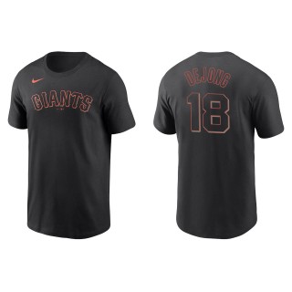 Paul DeJong Giants Black Name & Number T-Shirt