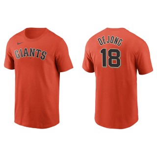 Paul DeJong Giants Orange Name & Number T-Shirt