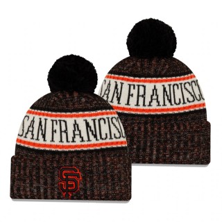 San Francisco Giants Black Primary Logo Sport Cuffed Knit Hat with Pom