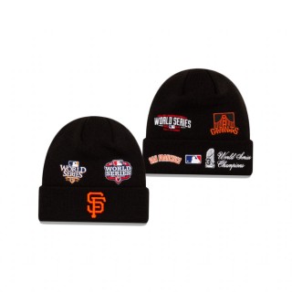 San Francisco Giants Black World Series Patch Cuff Knit Hat
