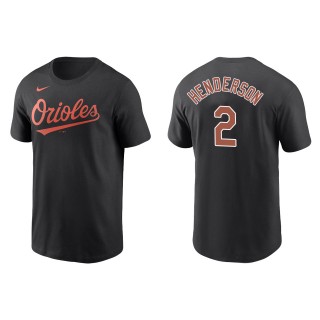 Gunnar Henderson Baltimore Orioles Chris Davis Black Name & Number T-Shirt