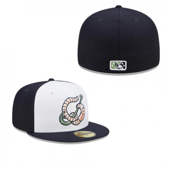 Gwinnett Stripers White Navy Marvel x Minor League 59FIFTY Fitted Hat