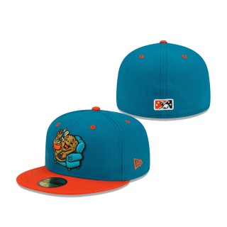 Hickory Crawdads Teal Orange Theme Night 59FIFTY Fitted Hat