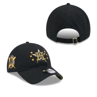 Houston Astros Black 2024 Armed Forces Day 9TWENTY Adjustable Hat