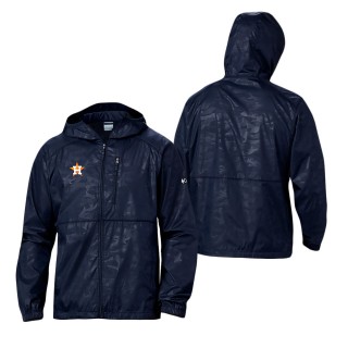 Men's Houston Astros Columbia Navy Camo Flash Forward Full-Zip Team Logo Windbreaker Jacket