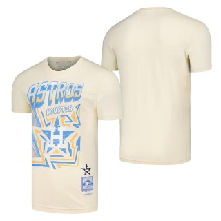 Houston Astros Cream Cooperstown Collection Sidewalk Sketch T-Shirt