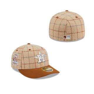 Houston Astros Herringbone Check Low Profile Fitted Hat