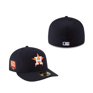 Houston Astros Home 60th Anniversary Authentic Collection On-Field Low Profile 59FIFTY Fitted Hat Navy