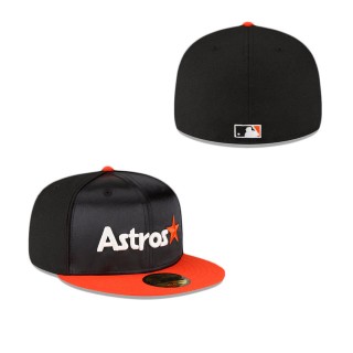 Houston Astros Just Caps Black Satin 59FIFTY Fitted Hat