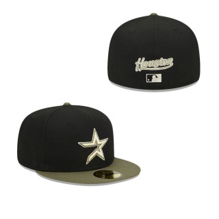 Houston Astros Khaki Green Fitted Hat