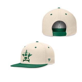 Men's Houston Astros Natural Kelly Green St. Patrick's Day Two-Tone Snapback Hat