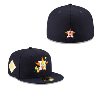 Men's Houston Astros Navy 2017 World Series Bloom Side Patch 59FIFTY Fitted Hat