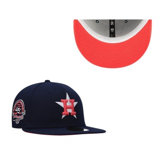 Men's Houston Astros Navy 45th Anniversary Lava Undervisor 59FIFTY Fitted Hat