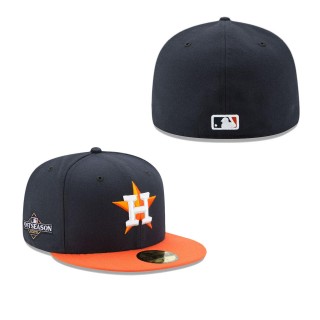 Houston Astros Navy Orange 2023 Postseason Side Patch 59FIFTY Fitted Cap