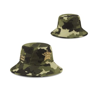 Houston Astros New Era Camo 2022 Armed Forces Day Bucket Hat
