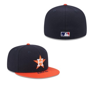 Houston Astros On Deck Fitted Hat Navy Orange
