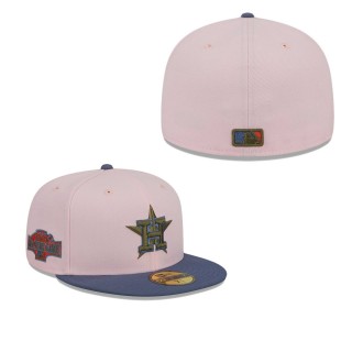 Houston Astros Pink Blue Olive Undervisor 59FIFTY Fitted Hat