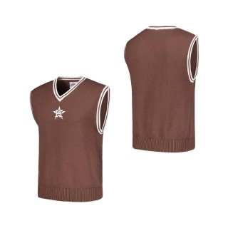 Houston Astros PLEASURES Brown Knit V-Neck Pullover Sweater Vest
