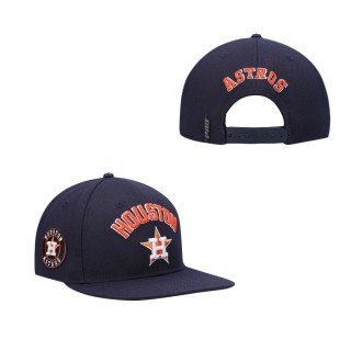 Men's Houston Astros Pro Standard Navy Stacked Logo Snapback Hat