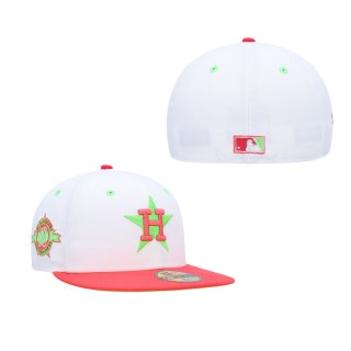 Men's Houston Astros White Coral Astrodome 1986 Strawberry Lolli 59FIFTY Fitted Hat