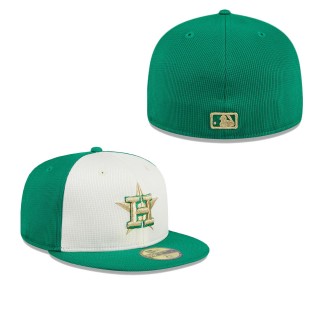 Houston Astros White Green 2024 St. Patrick's Day 59FIFTY Fitted Hat