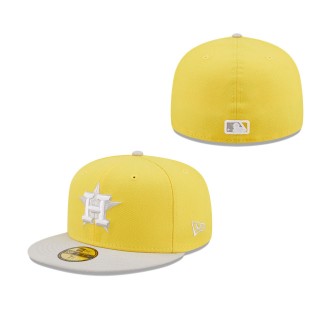 Men's Houston Astros Yellow Gray Spring Color Pack Two-Tone 59FIFTY Fitted Hat