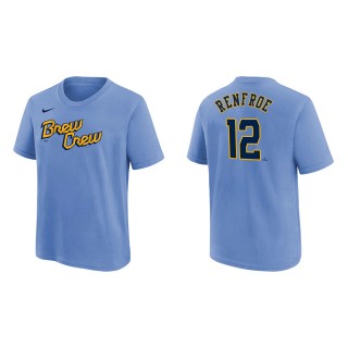 Hunter Renfroe Youth Brewers Powder Blue 2022 City Connect Name & Number T-Shirt