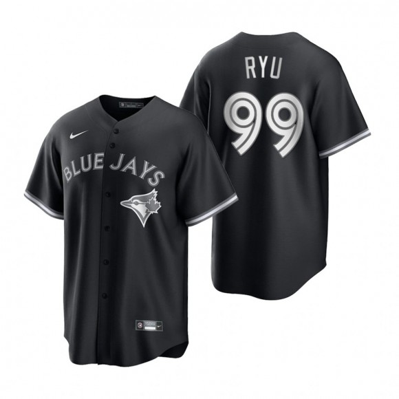 Hyun-Jin Ryu Blue Jays Nike Black White Replica Jersey