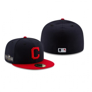 Indians Navy Red 2020 Postseason Home 59FIFTY Fitted Hat