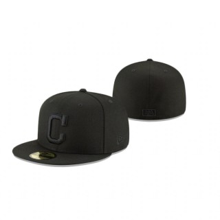 Indians Black Blackout Basic 59Fifty Fitted Hat