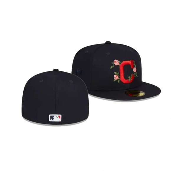 Indians Bloom Black 59FIFTY Fitted Hat