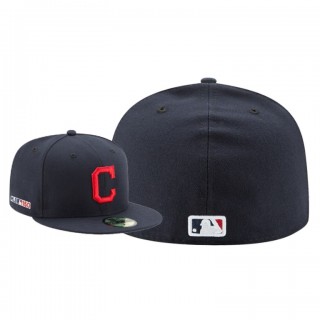 Men's Cleveland Indians Navy MLB 150th Anniversary Patch 59FIFTY Fitted Hat