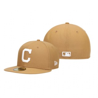 Indians Wheat White Tan 59FIFTY Fitted Cap