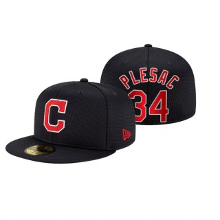 Indians Zach Plesac Navy 2021 Clubhouse Hat