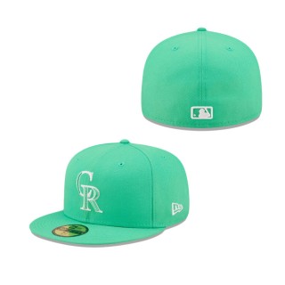 Island Green Logo White Colorado Rockies 59FIFTY Fitted Hat