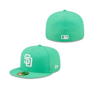 Island Green Logo White San Diego Padres 59FIFTY Fitted Hat