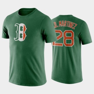 Irish Heritage #28 J.D. Martinez Boston Red Sox Green T-Shirt