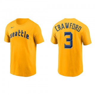 J.P. Crawford Seattle Mariners Gold 2023 City Connect Wordmark T-Shirt