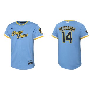Jace Peterson Youth Brewers Powder Blue 2022 City Connect Replica Jersey