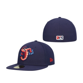 Jacksonville Jumbo Shrimp Navy Authentic Collection Team Home 59FIFTY Fitted Hat