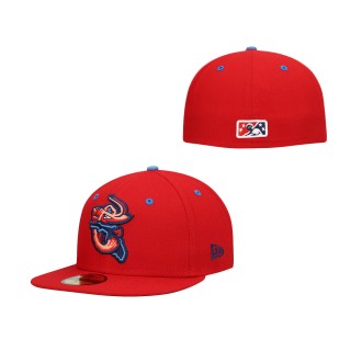Jacksonville Jumbo Shrimp Red Authentic Collection Team Alternate 59FIFTY Fitted Hat