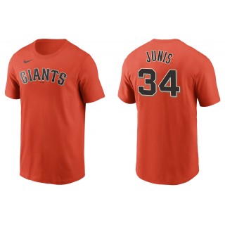Men's San Francisco Giants Jake Junis Orange Name & Number T-Shirt