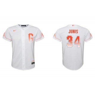 Youth San Francisco Giants Jake Junis White City Connect Replica Jersey