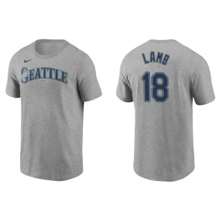 Men's Seattle Mariners Jake Lamb Gray Name & Number T-Shirt