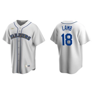 Men's Seattle Mariners Jake Lamb White Cooperstown Collection Home Jersey