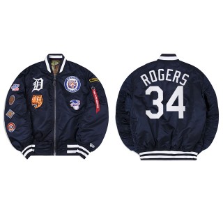 Men's Detroit Tigers Jake Rogers Navy Alpha Industries Jacket