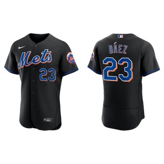 Javier Baez New York Mets Black Alternate Authentic Jersey