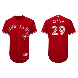 Joe Carter Toronto Blue Jays Scarlet Canada Day Authentic Collection Flex Base Player Jersey
