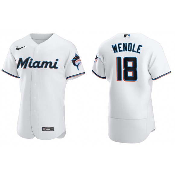 Men's Miami Marlins Joe Wendle White Authentic Home Jersey