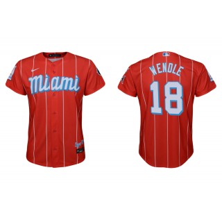 Youth Miami Marlins Joe Wendle Red City Connect Replica Jersey